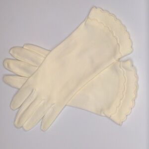 Vintage 60s Fownes Dress Gloves Ivory Formal Women's Wedding Bridal Mid Century